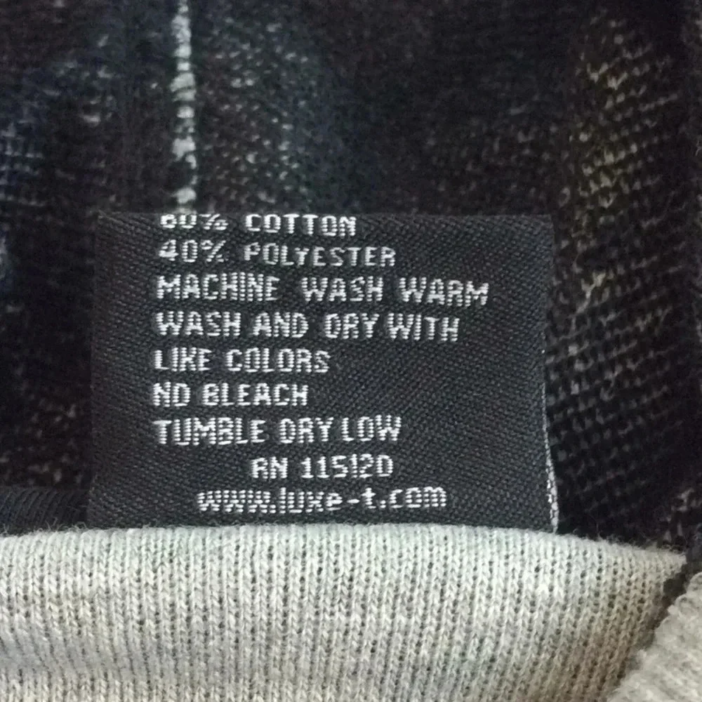 LUXE-T Gray & Black Hoodie Zippered Vest Size 2X - Picture 9 of 10